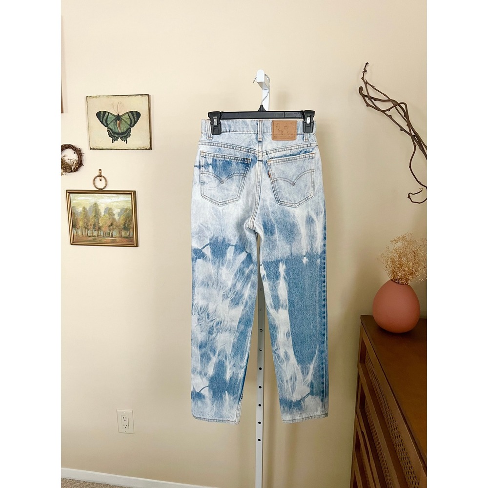 Vintage 1997 Bleach Dyed‎ Orange Tab Levi 505 Student Fit